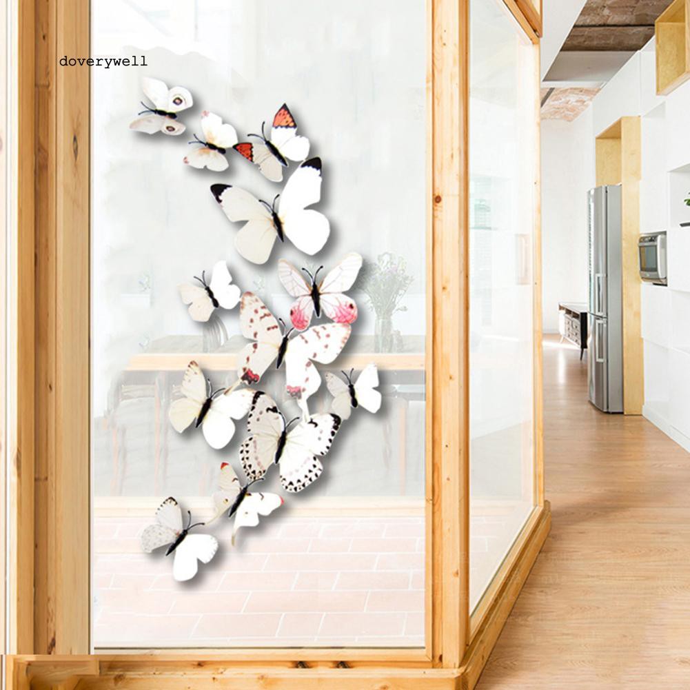 Bộ 12 con bướm 3D dán tường