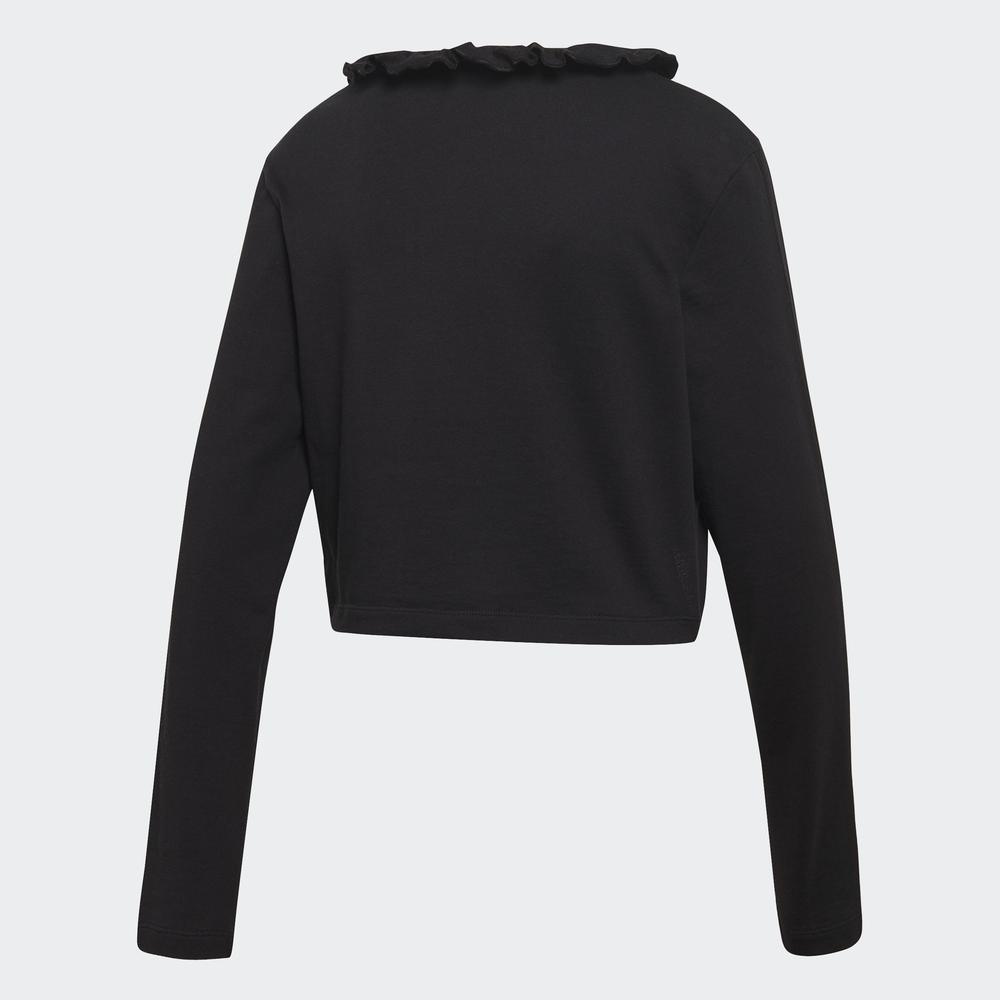 adidas ORIGINALS Ruffle Crew Sweatshirt Nữ Màu đen FU3862 | BigBuy360 - bigbuy360.vn