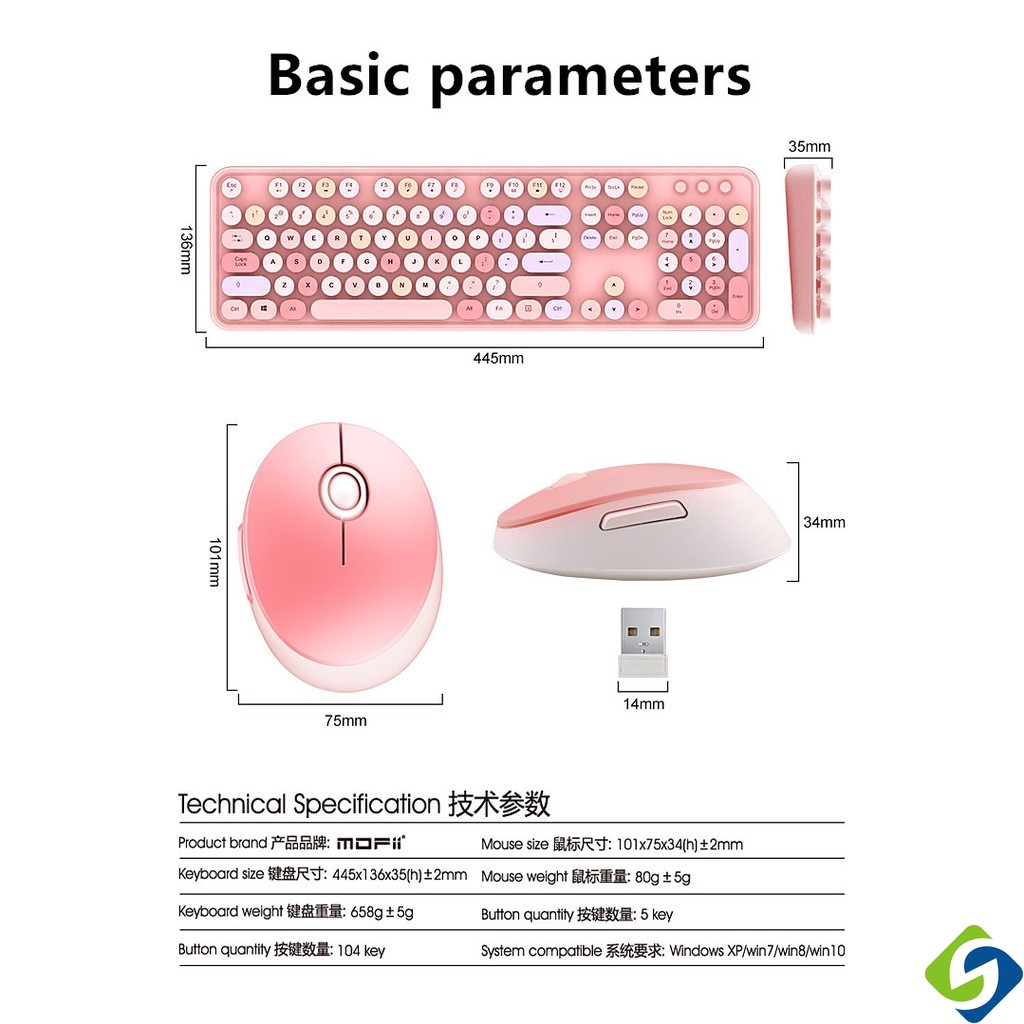 Ofii Bộ Bàn Phím Và Chuột Không Dây Hình Son Môi Màu Hồng macaron Tím Tím Phong Cách punk Cổ Điển Dành Cho Văn Phòng / Nhà Cửa