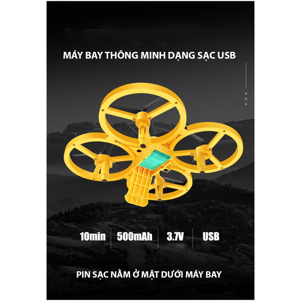 Máy Bay Điều Khiển Từ Xa 4 Cánh Mini F11 Cảm Ứng Bằng Tay Cực Xịn, Cực Chất Cảm Biến Thông Minh Tự Tránh Vật Cản