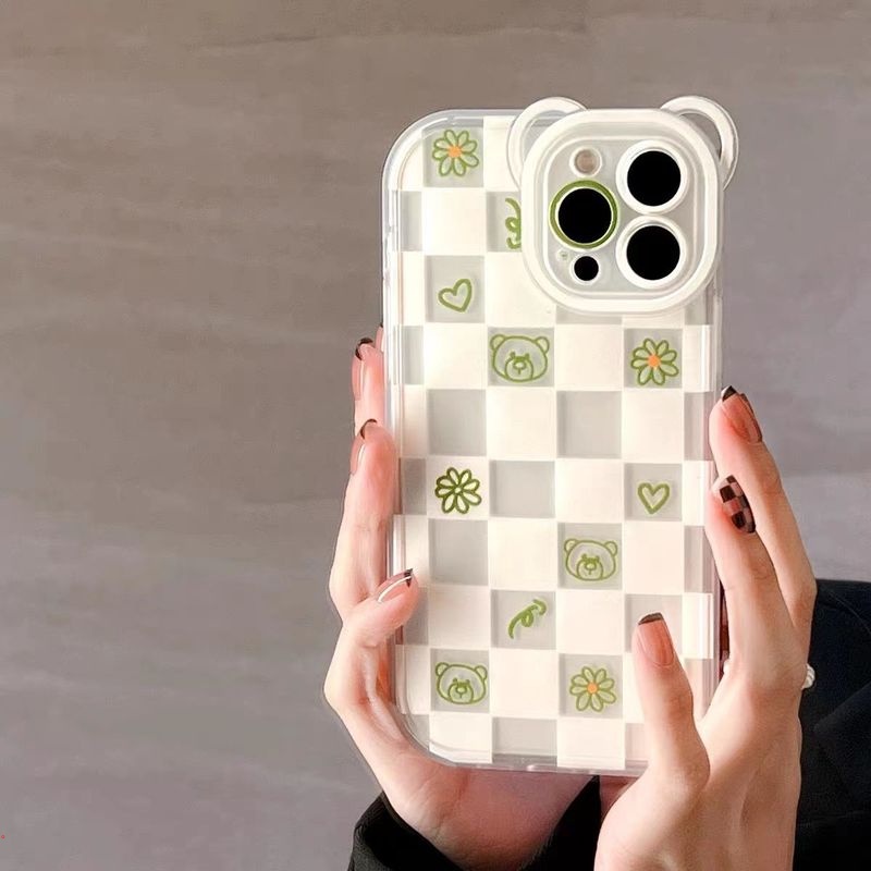 Ốp Điện Thoại Mềm Trong Suốt In Hình Gấu Hoạt Hình Dễ Thương Cho IPhone 13 12 11 Pro Max X XS Max XR 6 7 8 Plus