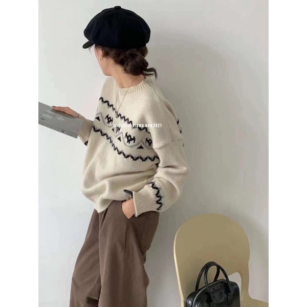 ÁO LEN CỔ TRÒN VINTAGE | BigBuy360 - bigbuy360.vn