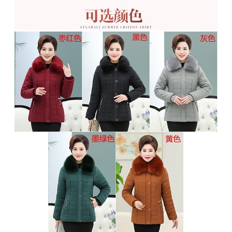 [Có sẵn] Áo Phao trung niên cho mẹ Dáng Ngắn ( Lông tháo rời ) L1 | BigBuy360 - bigbuy360.vn