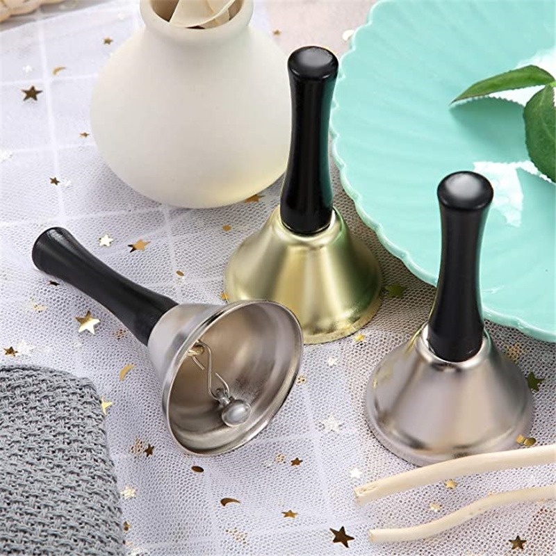 Chuông Cầm Tay Bằng Kim Loại Tay Cầm Gỗ Hình Ông Già Noel / Ông Già Noel Trang Trí Tiệc Giáng Sinh