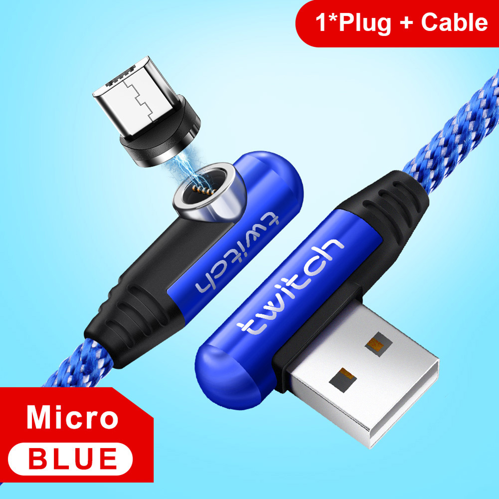 Cáp Sạc Nam Châm Góc 90 Độ Cổng Micro Usb Loại C Dùng Cho Iphone Android