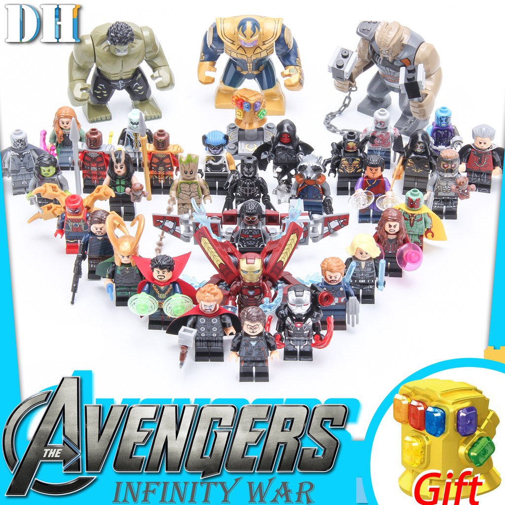 Set 37 đồ chơi lắp ghép lego mô hình nhân vật Marvel The Avengers