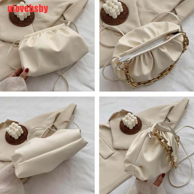 [ulovebsby]Cloud Women Bags Chain Sling Bag Shoulder Crossbody Bags Handbags Totes Bag