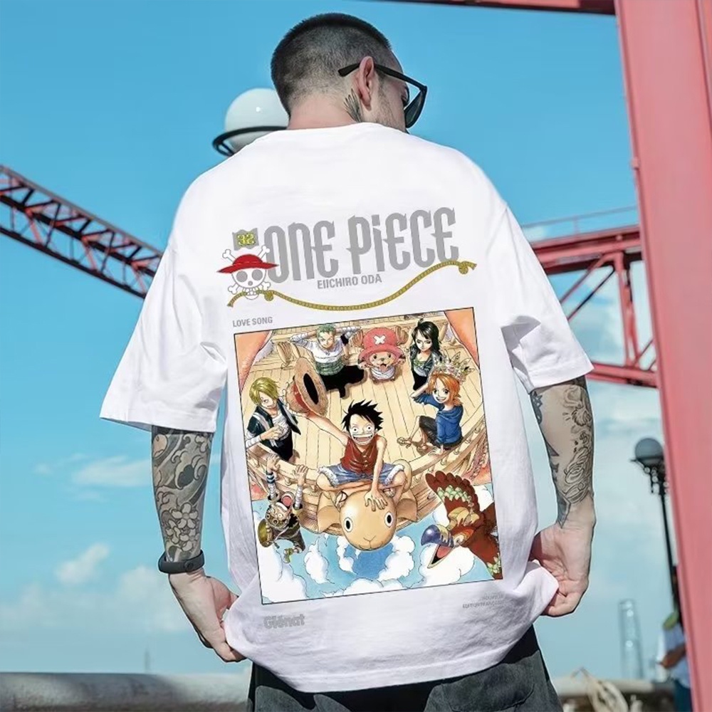 Áo thun, áo phông tay lỡ form rộng anime hoạt hình one piece