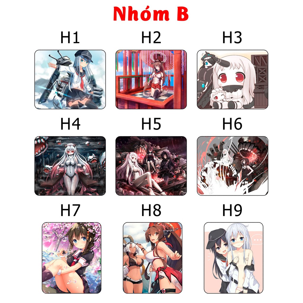 [Có nhiều mẫu] Lót chuột game Kantai Collection - Size 24x20cm