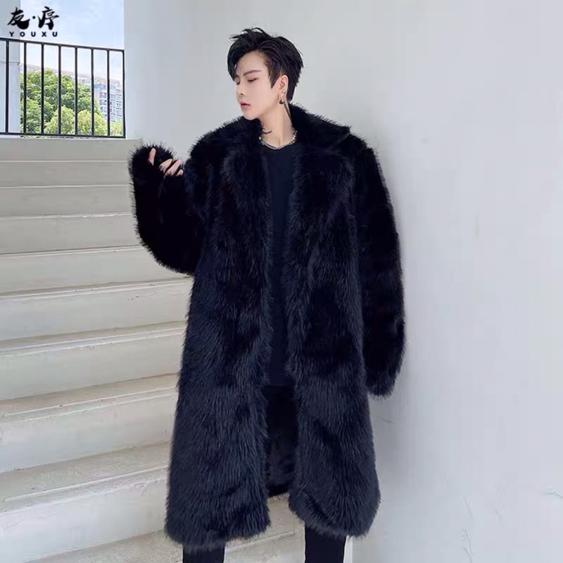 áo khoác lông chồn lót nhung nam cao cấp