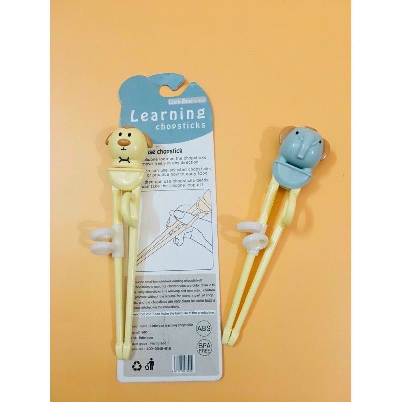 Đũa tập ăn xỏ ngón LITTLE BEE chính hãng cho bé tập gắp