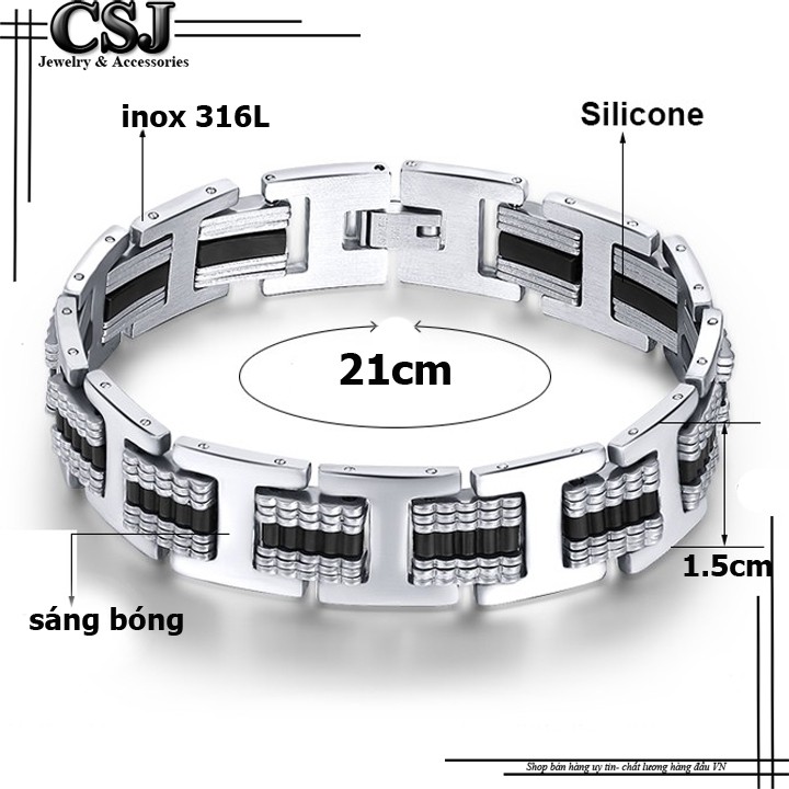 Lắc tay inox nam thời trang phong cách Hàn Quốc độc đáo đẹp giá rẻ