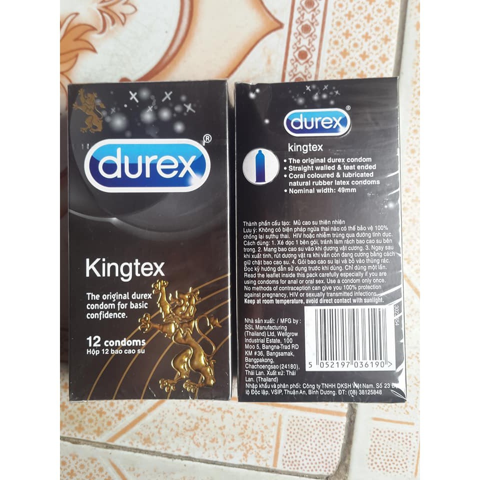 (3 hộp 36 chiếc) Mua 2 tặng 1 Bao cao su Durex Kingtex - Bó sát, làm cho chàng khoan khái hơn, cuộc yêu lâu hơn