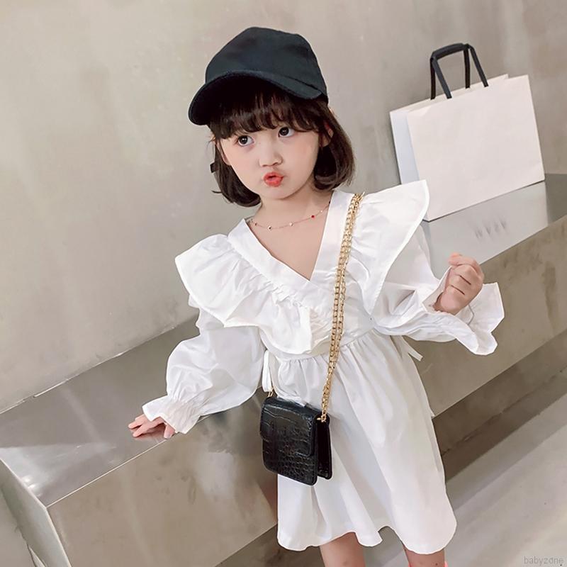 Đầm công chúa cổ chữ V phong cách duyên dáng dành cho bé gái