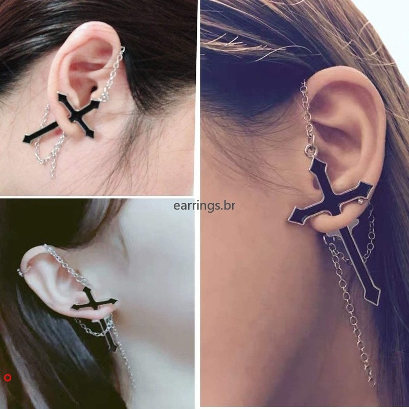 Bông tai hình thánh giá cá tính hợp thời trang cho nữ