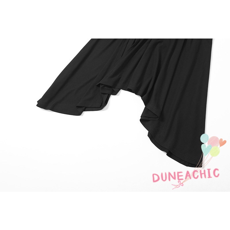 DUNEA Đầm Hai Dây Màu Trơn Hở Lưng Xẻ Tà Cao Gợi Cảm Cho Nữ