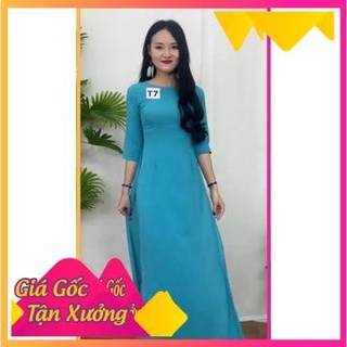 Áo dài lụa nhật trơn kèm quần cùng chất (đủ màu)
