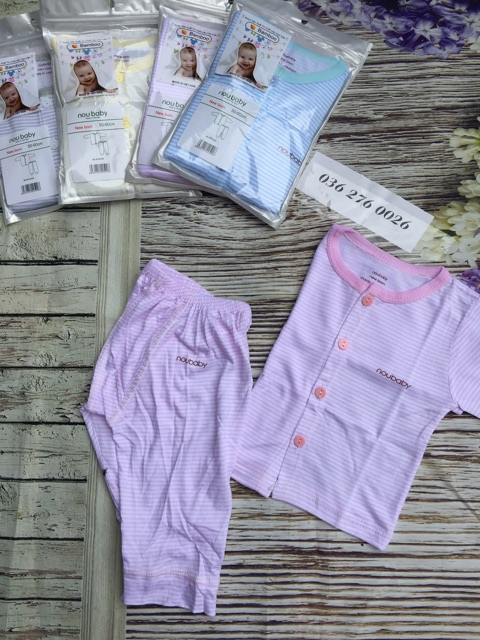 Bộ dài tay NOUBABY quần đáp đũng cho bé