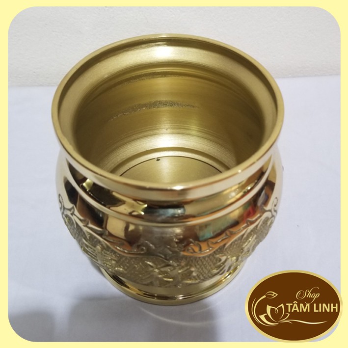 Lư Hương Đồng Có Chữ Phúc Lộc Thọ Cao 12.5 cm