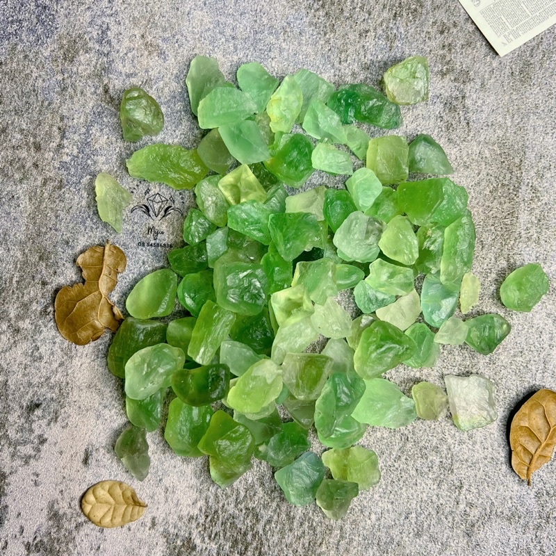 Đá thô green fluorite Brazil màu xanh mint đẹp, sưu tầm, làm handmade, reiki, thanh tẩy, thiền định