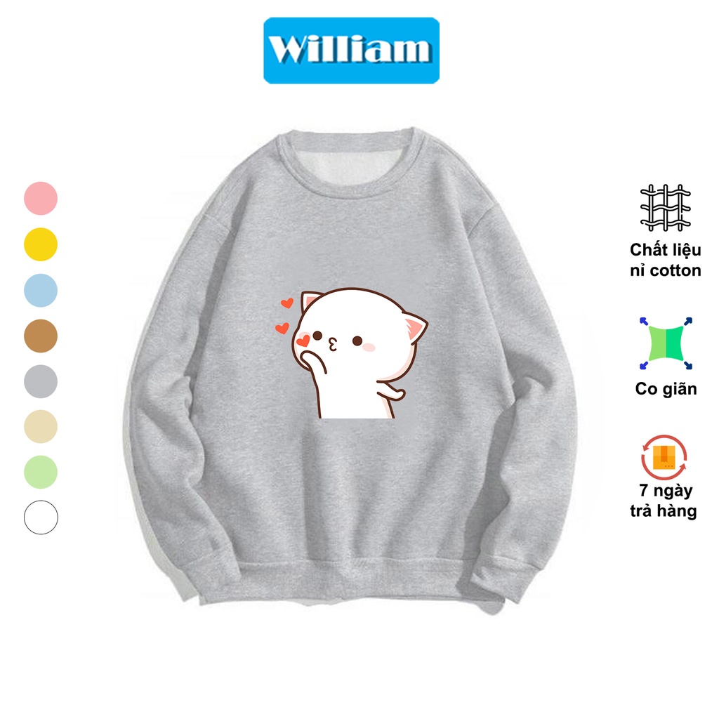 Áo sweater nam nữ hình Mèo dễ thương chất nỉ bông dày dặn, in Pet cao cấp William - DS220