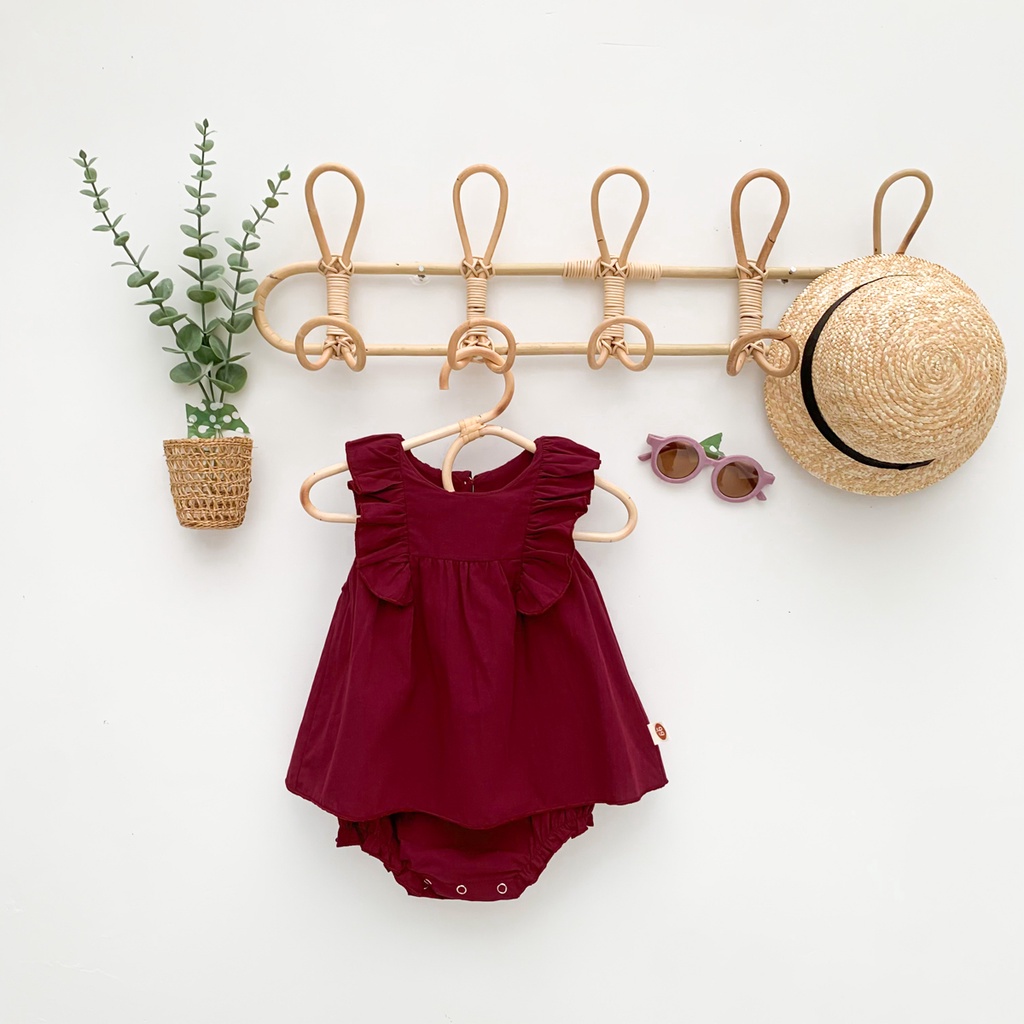 Đầm Sát Nách Dáng Rộng Màu Trơn Cho Bé Gái Sơ Sinh