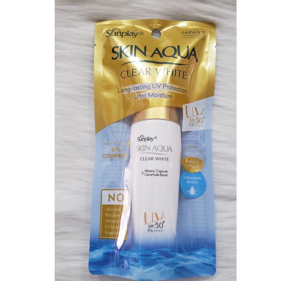 Kem chống nắng dưỡng da trắng mịn Sunplay Skin Aqua Clear White SPF50+, PA++++