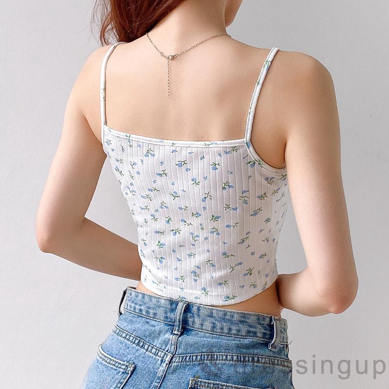 DRESSINGUP-Áo Kiểu Cổ Tròn Phối Ren Hoa Thời Trang Mùa Hè Cho Nữ