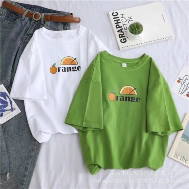 Áo thun tay lỡ form rộng Orange [Hàngcó sẵn]