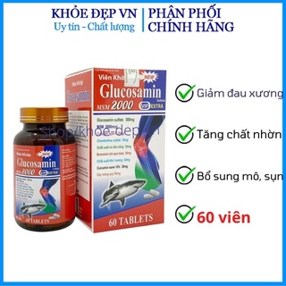 Viên khớp Glucosamin MSM 2000mg giảm đau nhức mỏi xương khớp – Lọ 60 viên