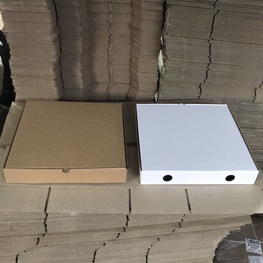 HỘP GIẤY CARTON ĐỰNG BÁNH PIZZA SIZE 26X26X4CM NHIỀU MÀU