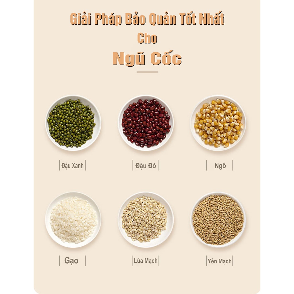 Thùng Đựng Gạo Thông Minh - Chống Ẩm, Chống Mối Mọt Loại 5kg Và 10kg