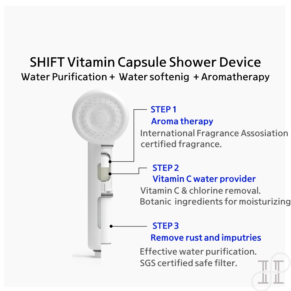 Hàn Quốc SHIFT Vitamin Capsule Shower Head I showerhead I high pressure I Nhẹ nhàng Xịt