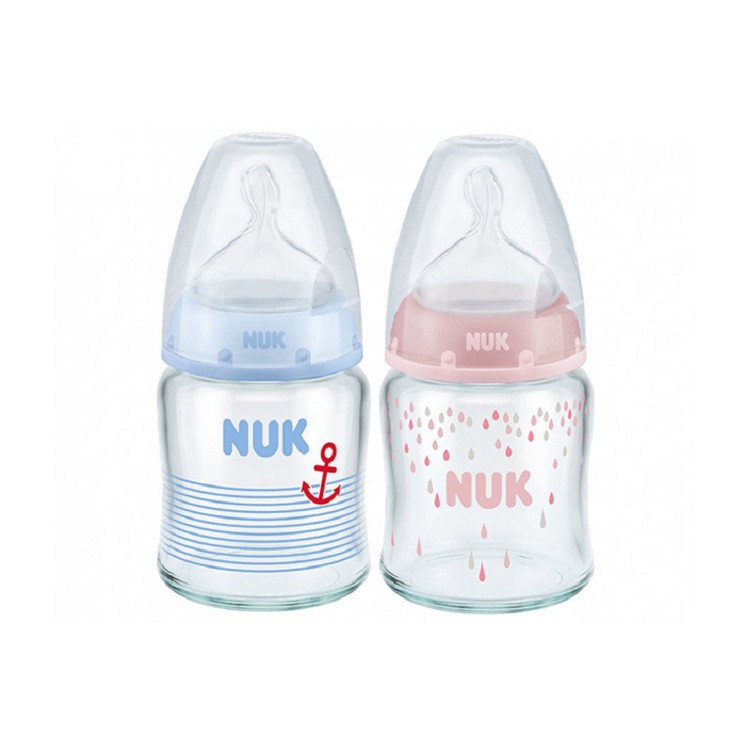 Bình sữa Nuk thủy tinh núm ti S1-M NU66126 (120ml)