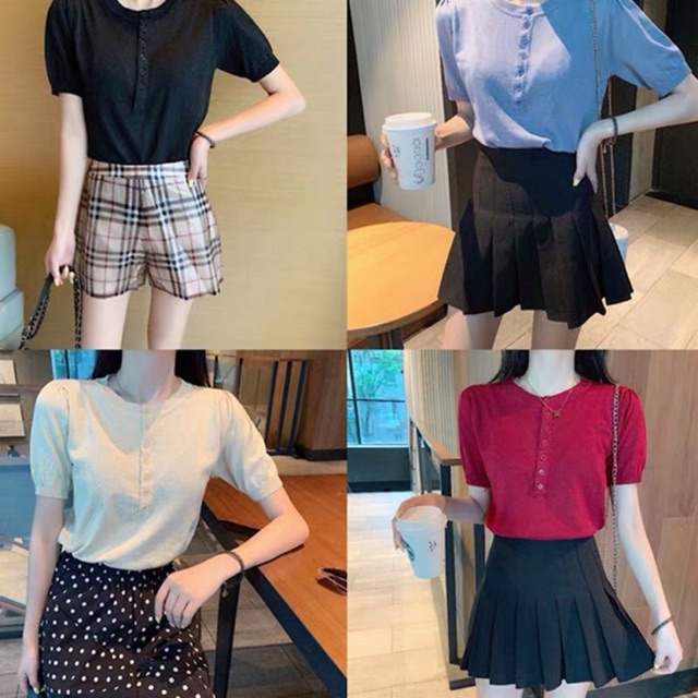 [order] áo len mỏng cộc tay