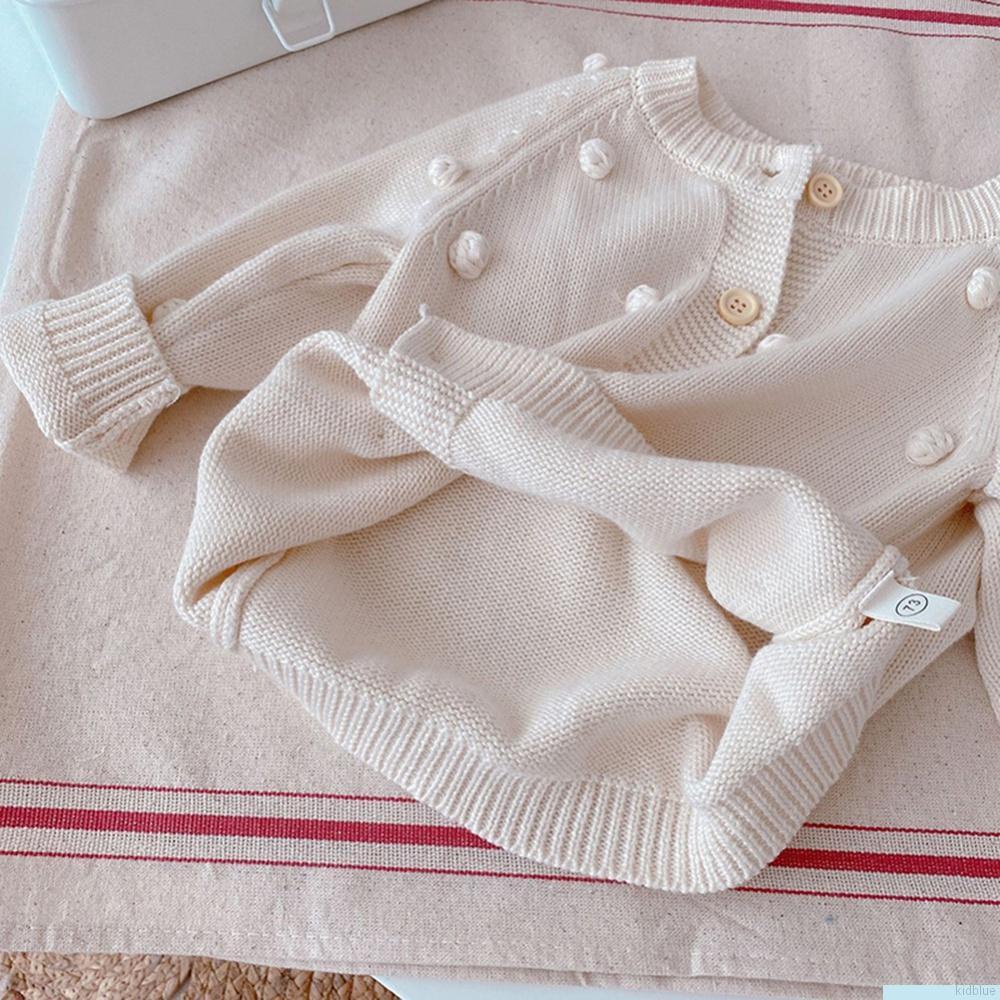 Áo khoác cardigan dệt kim tay dài cổ thuyền đính bóng lông dễ thương thời trang thu đông cho bé gái 0-9 tuổi