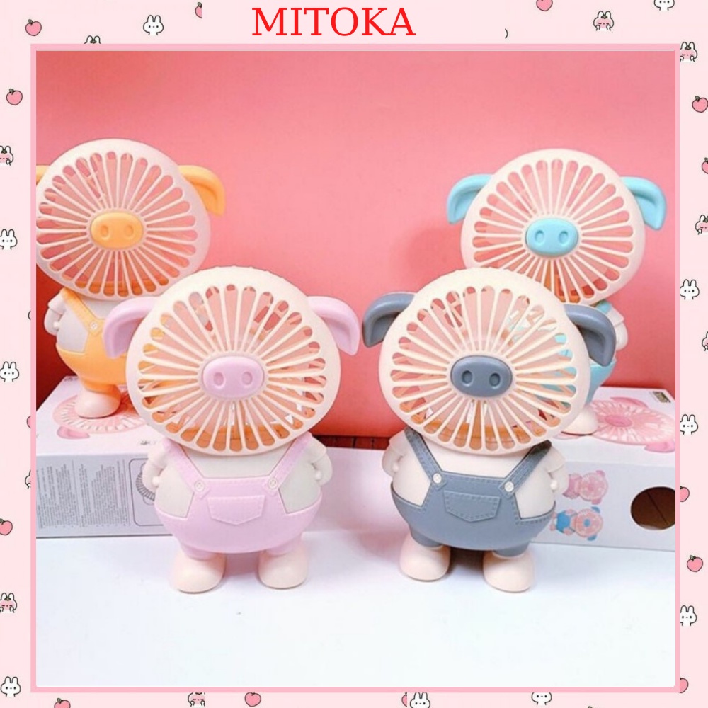 Quạt Mini Cầm Tay - Quạt Lợn - Quạt Heo Tích Điện (Ngộ Nghĩnh) WX869