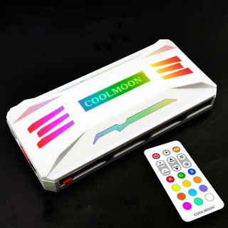 Hub aura sync p-argb v2.0 coolmoon cho fan led rgb và đèn led rgb đồng bộ mainboard máy tính