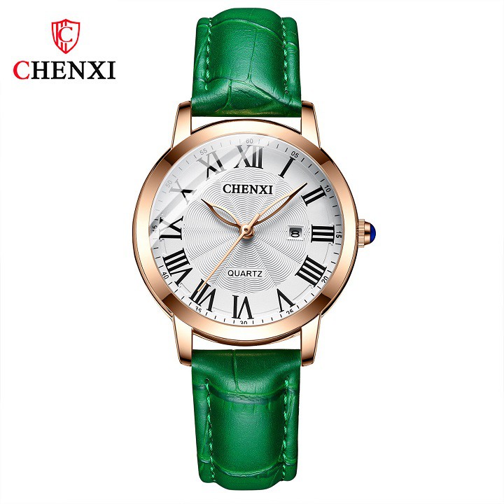 Đồng Hồ Nữ CHENXI CXN02 Dây Da Mặt Tròn Phong Cách Hàn Quốc