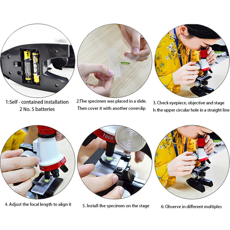 Bộ Kính Hiển Vi Trẻ Em Science Microscope 400x-1200x