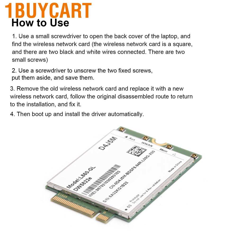 Thẻ kết nối mạng mô đun wifi không dây CAT16 4G thích hợp cho Laptop Dell Inspiron 7490 CHU