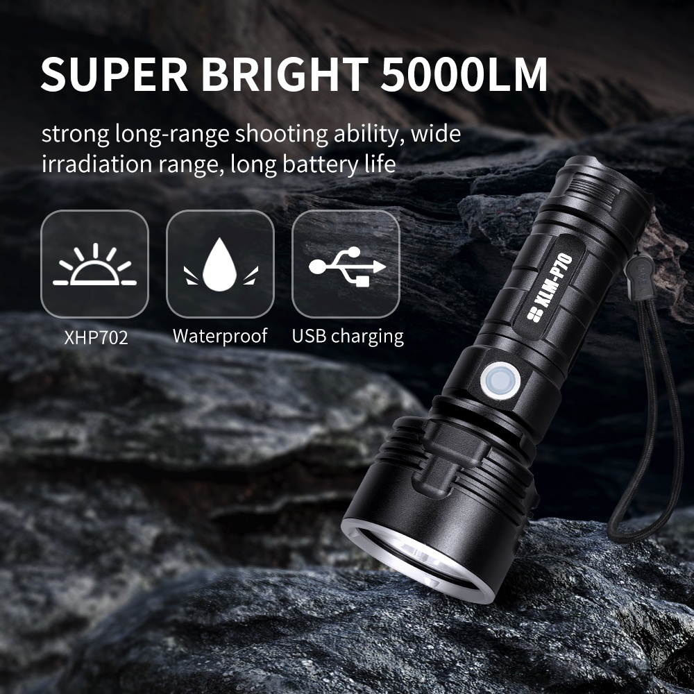 Đèn pin LED WURKKOS P70 26650 XHP50.2 đa năng tiện lợi