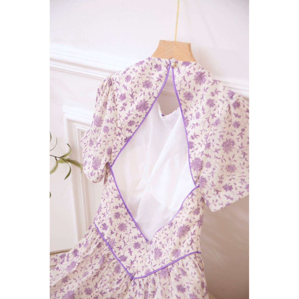 SÒ VINTAGE - JIMY Đầm hoa hở lưng xếp tầng | BigBuy360 - bigbuy360.vn