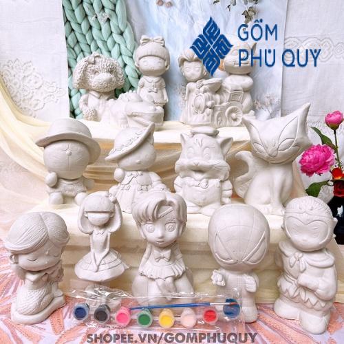 Tượng Tô Màu Combo 3 Tượng 13-18cm Ngẫu Nhiên Mẫu, Thạch Cao Cho Bé Size To  Gomphuquy