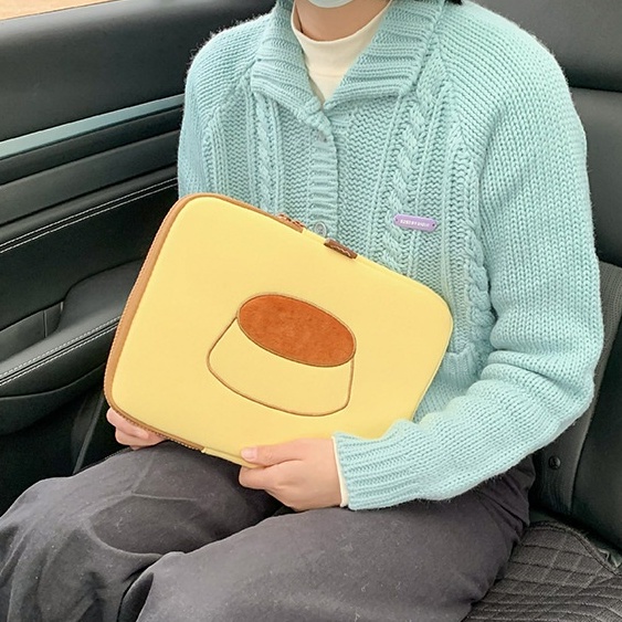 Túi đựng laptop/ máy tính bảng 10/11/14/15 inch họa tiết cá vàng/ bánh pudding dễ thương phong cách Hàn Quốc
