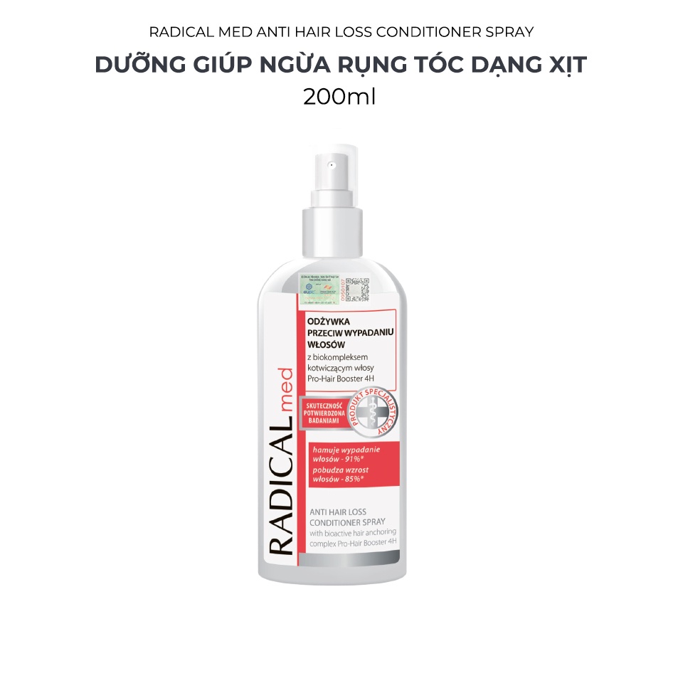 Dưỡng Giúp Ngừa Rụng Tóc Dạng Xịt - Radical Med Anti Hair loss Conditioner Spray 200ml