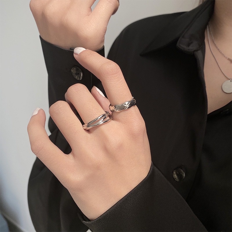 Bộ 2 Nhẫn Họa Tiết X - Vani Store - TS000643