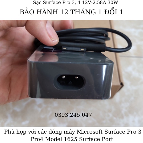 Sạc Adapter Surface Pro 3-4 15V-2.58A 44W Microsoft Surface Pro 3 Pro4 Model 1625 1724 1796 1824 1901