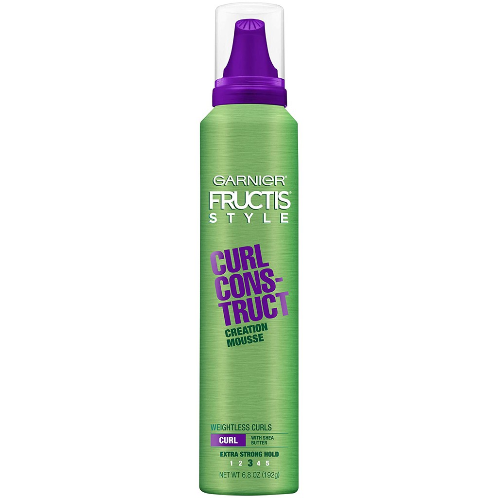 Bình mousse giữ nếp tóc Garnier Fructis Style Curl Construct Creation Mousse Curly Hair 192g (Mỹ)