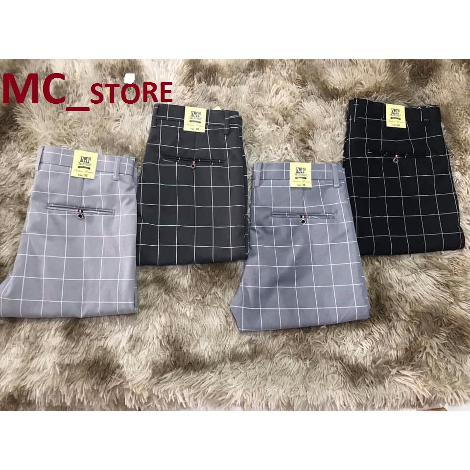 Quần DÀI Tây Âu CARÔ Nam Cao Cấp Vải Co Dãn Chất Bao Đẹp Hàng Shop MC STORE